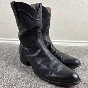 Tecovas The Earl Roper Boots Midnight Black Leather Boots 1002 Men's Size 15 D